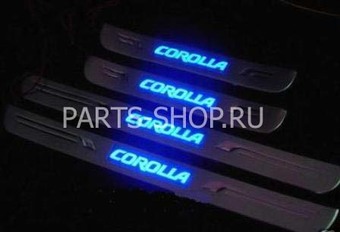 Пороги с подсветкой на Corolla