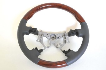 Руль классический на LC100 03-07 (серая, черная или бежевая кожа с тёмным либо светлым деревом)